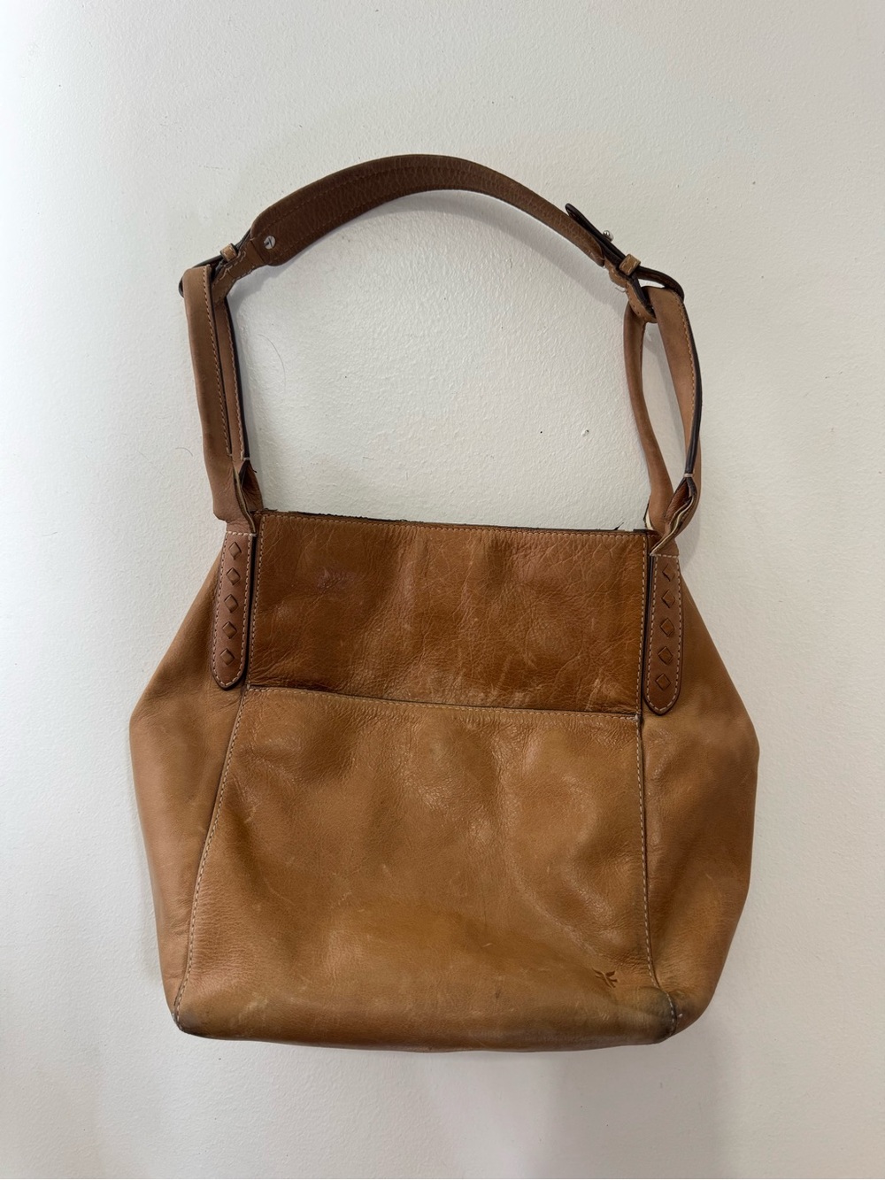Classic Tan Leather Frye Shoulder Bag